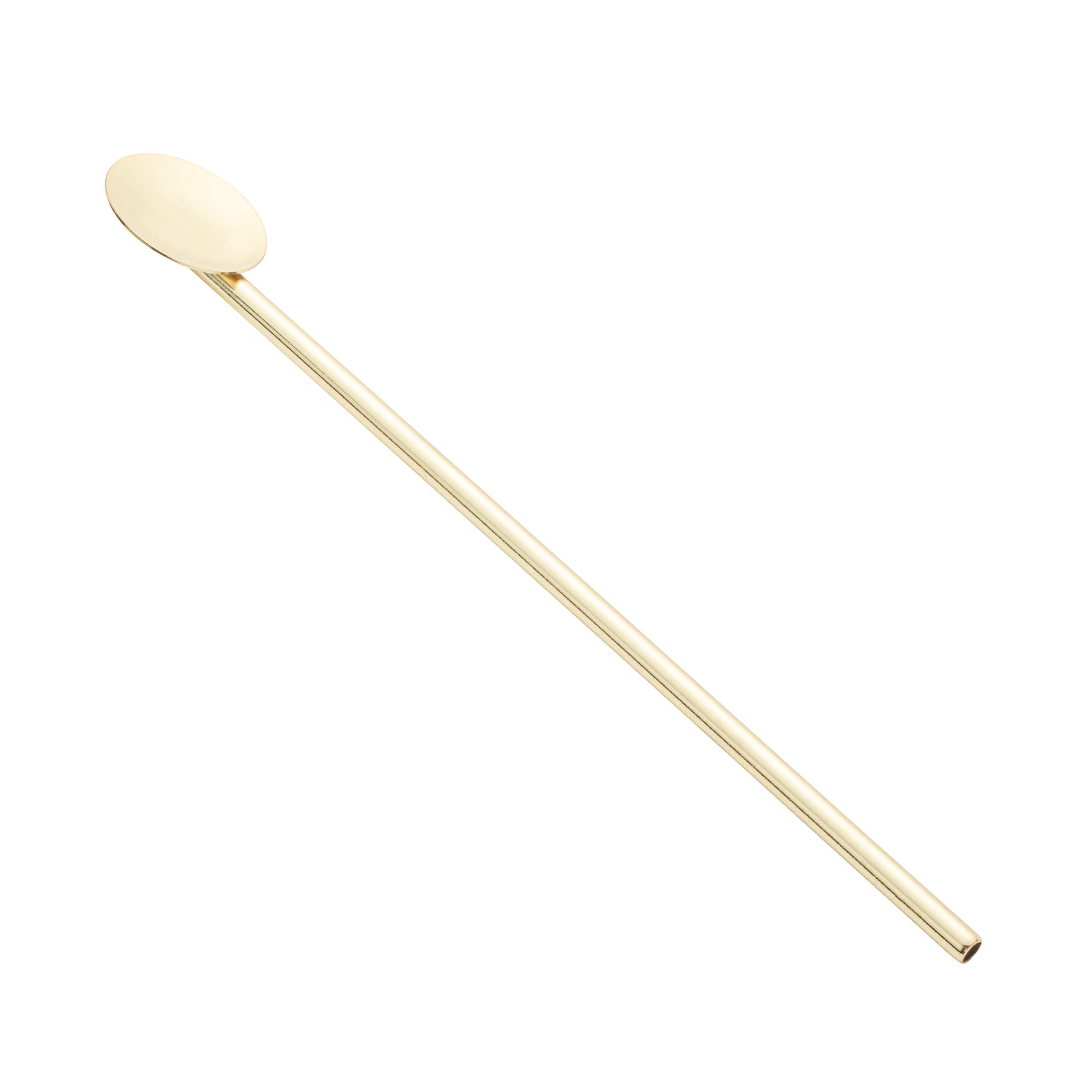 Bar Lux Gold-Plated Stainless Steel Julep Spoon Straw - 7 1/2" - 2 count box