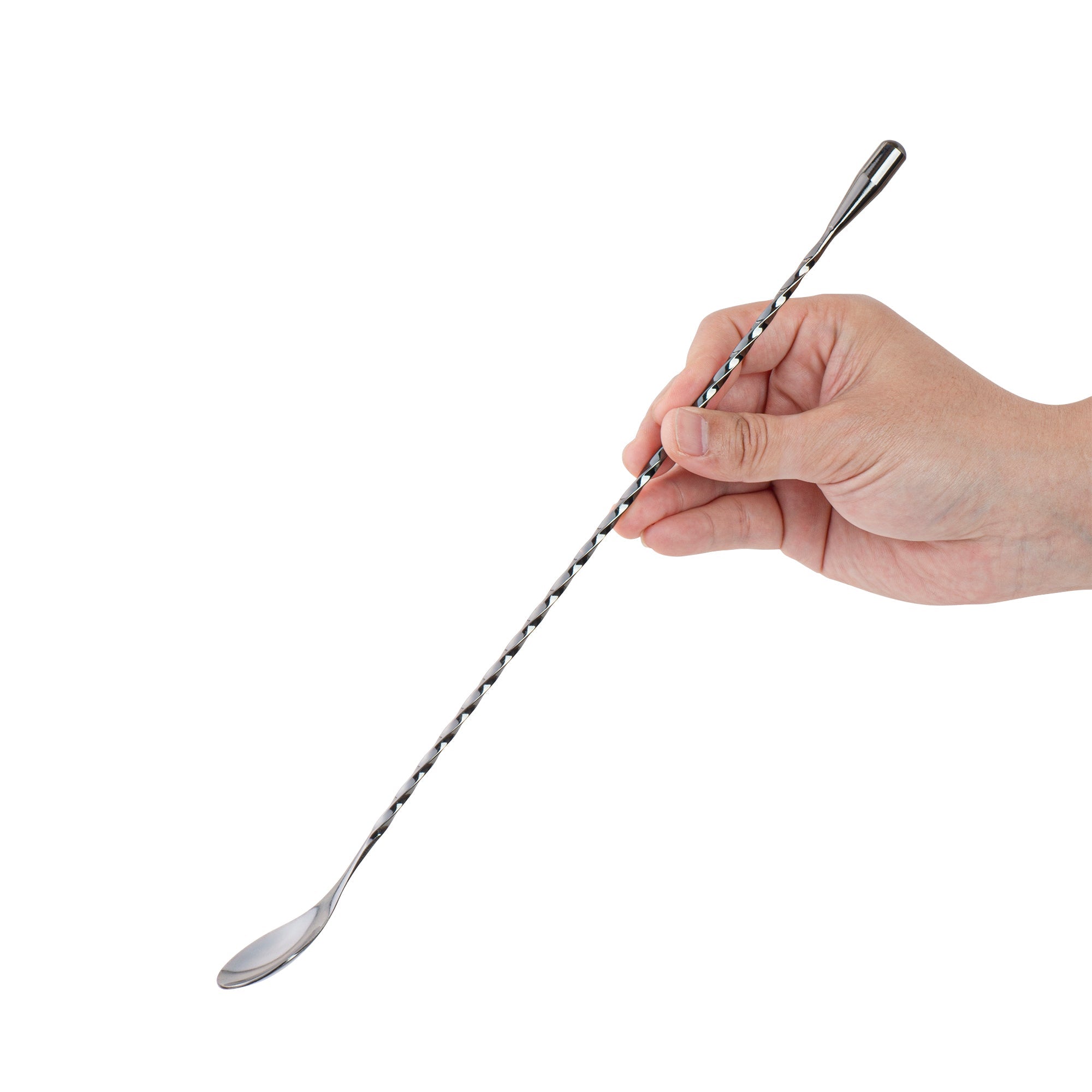 Bar Lux Black-Plated Stainless Steel Belicoso Barspoon - 12" - 1 count box
