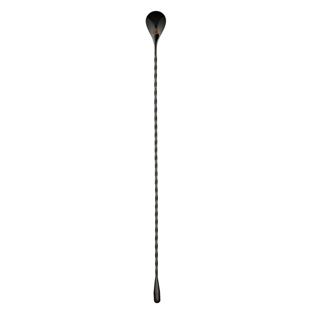 Bar Lux Black-Plated Stainless Steel Belicoso Barspoon - 16" - 1 count box
