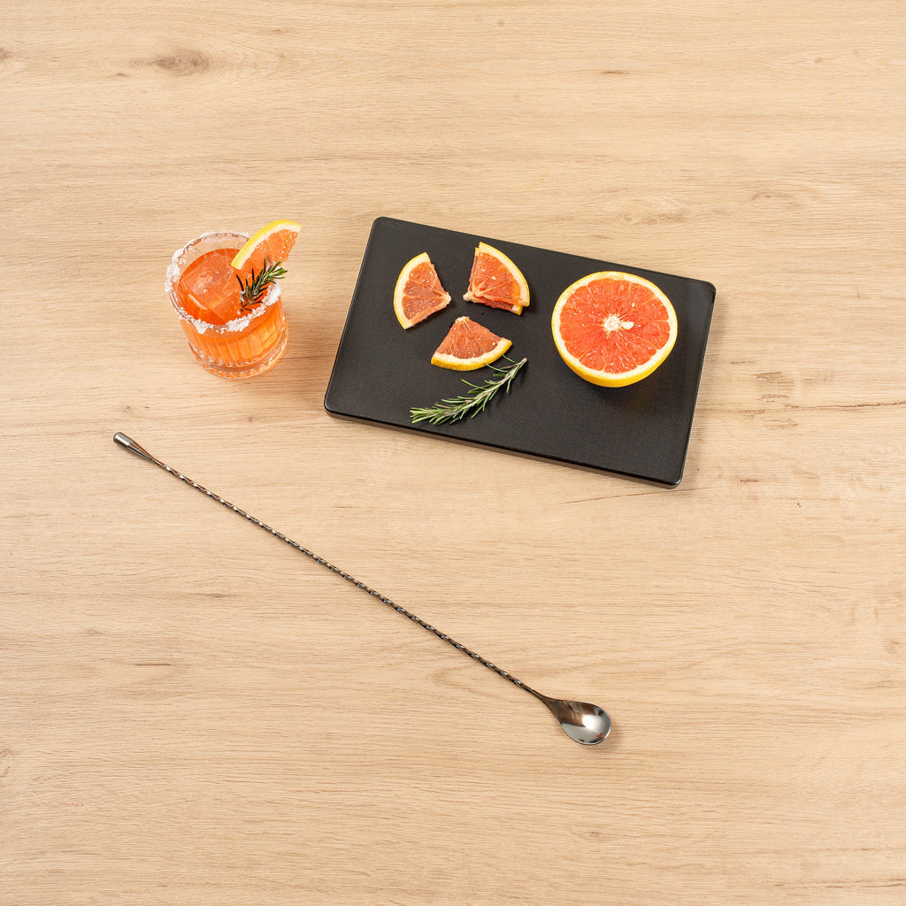 Bar Lux Black-Plated Stainless Steel Belicoso Barspoon - 16" - 1 count box