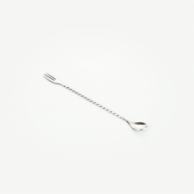 Bar Lux Black-Plated Stainless Steel Trident Barspoon - 12" - 1 count box