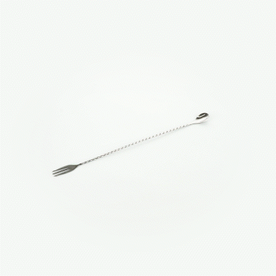 Bar Lux Black-Plated Stainless Steel Trident Barspoon - 16" - 1 count box