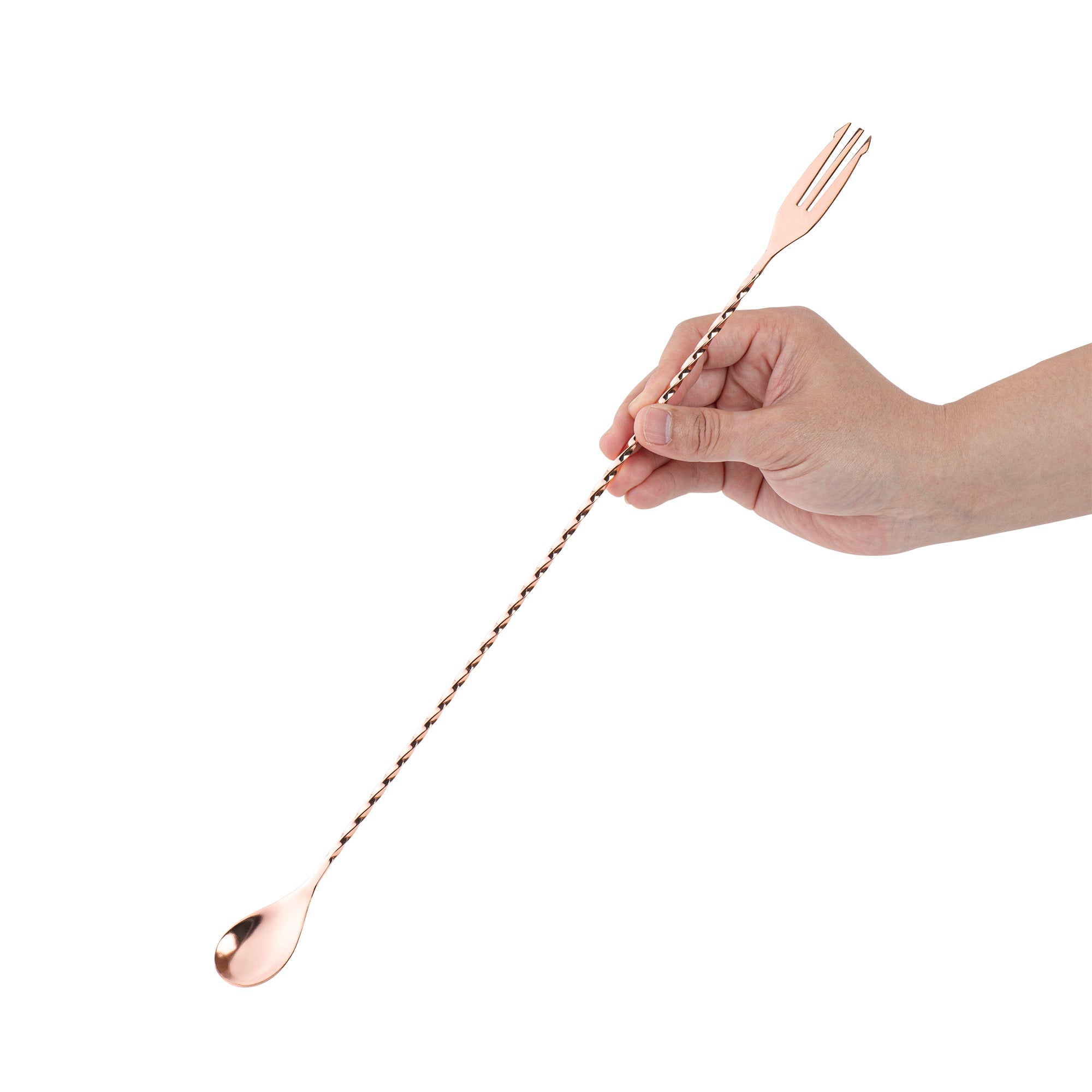 Bar Lux Copper-Plated Stainless Steel Trident Barspoon - 16" - 1 count box