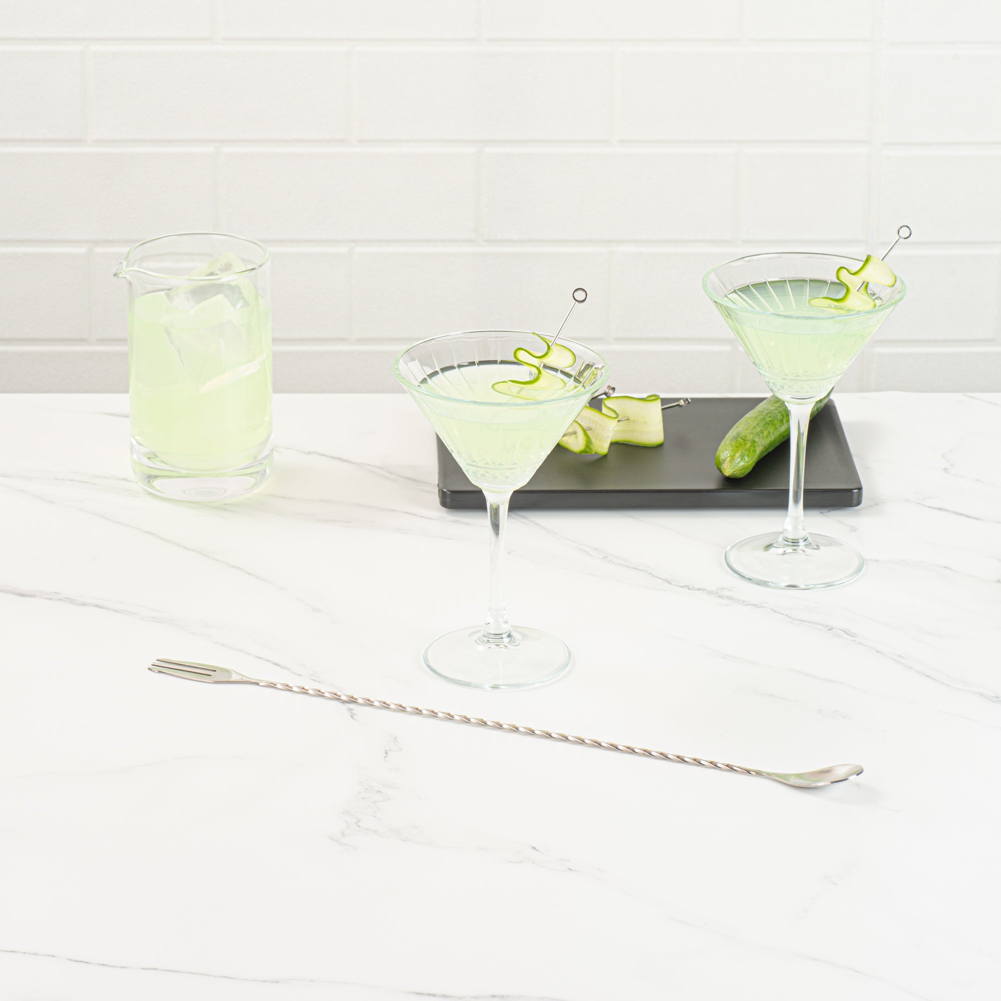 Bar Lux Stainless Steel Trident Barspoon - 16" x 1 1/4" x 1/2" - 1 count box