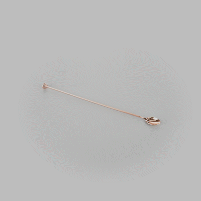 Bar Lux Copper-Plated Stainless Steel Muddler Barspoon - 16" x 1 1/4" x 3/4" - 1 count box
