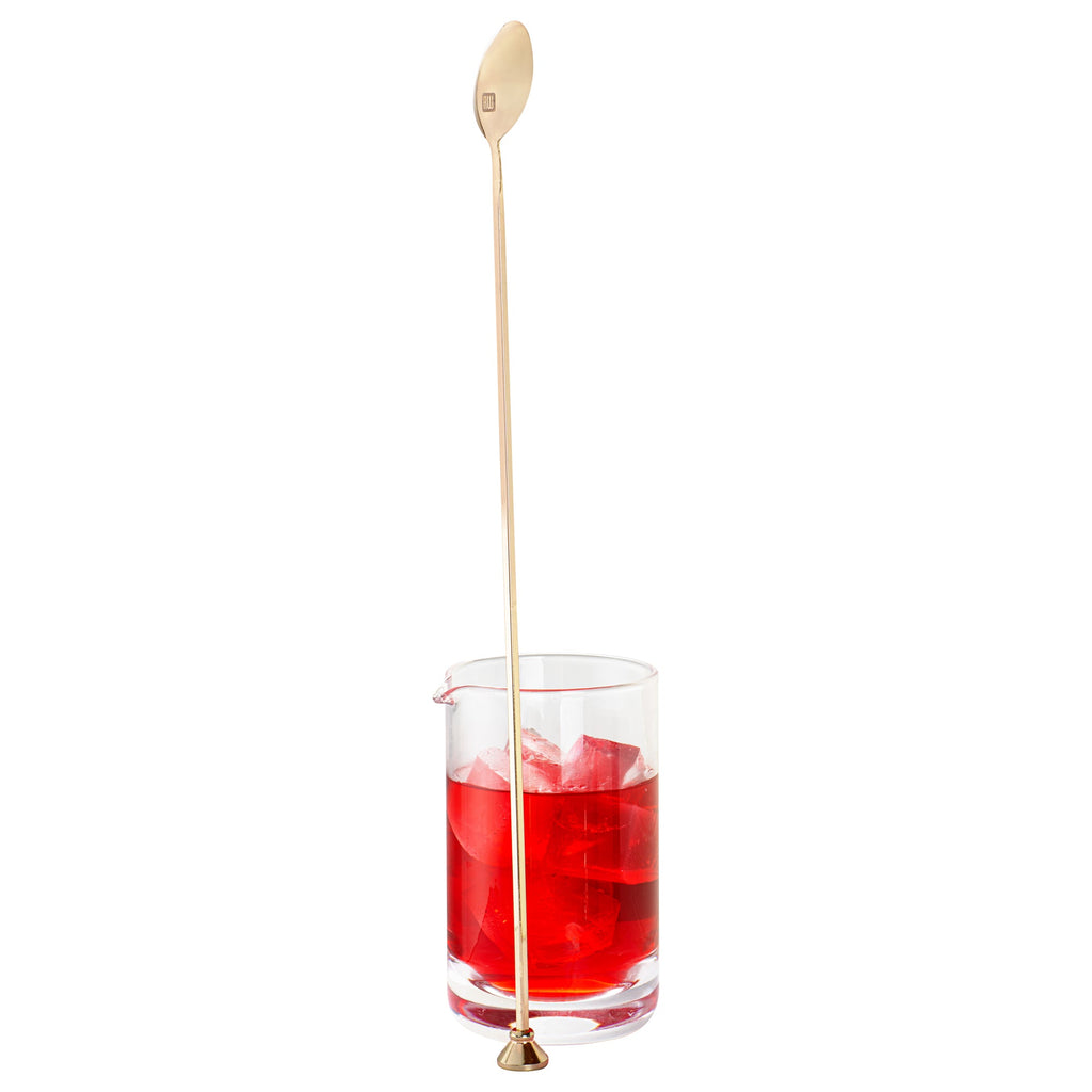 Bar Lux Gold-Plated Stainless Steel Muddler Barspoon - 16" x 1 1/4" x 3/4" - 1 count box