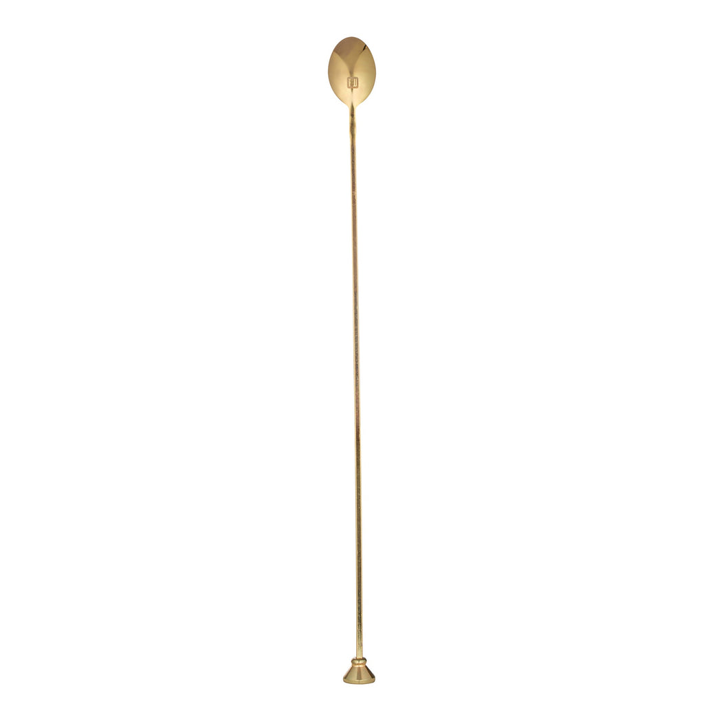 Bar Lux Gold-Plated Stainless Steel Muddler Barspoon - 16" x 1 1/4" x 3/4" - 1 count box