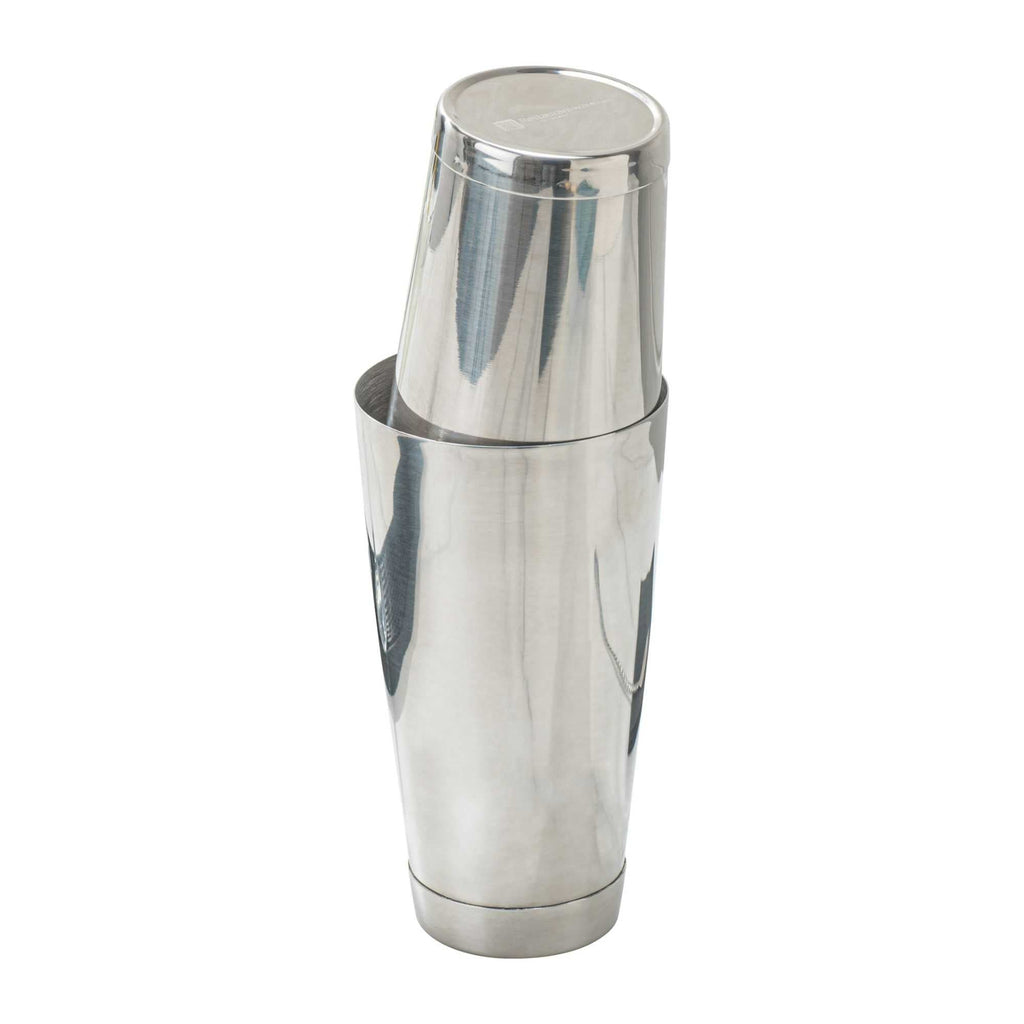 Bar Lux 16 oz Stainless Steel Cocktail Shaker Tin - Weighted, Mirrored Finish - 3 1/4" x 3 1/4" x 4" - 1 count box