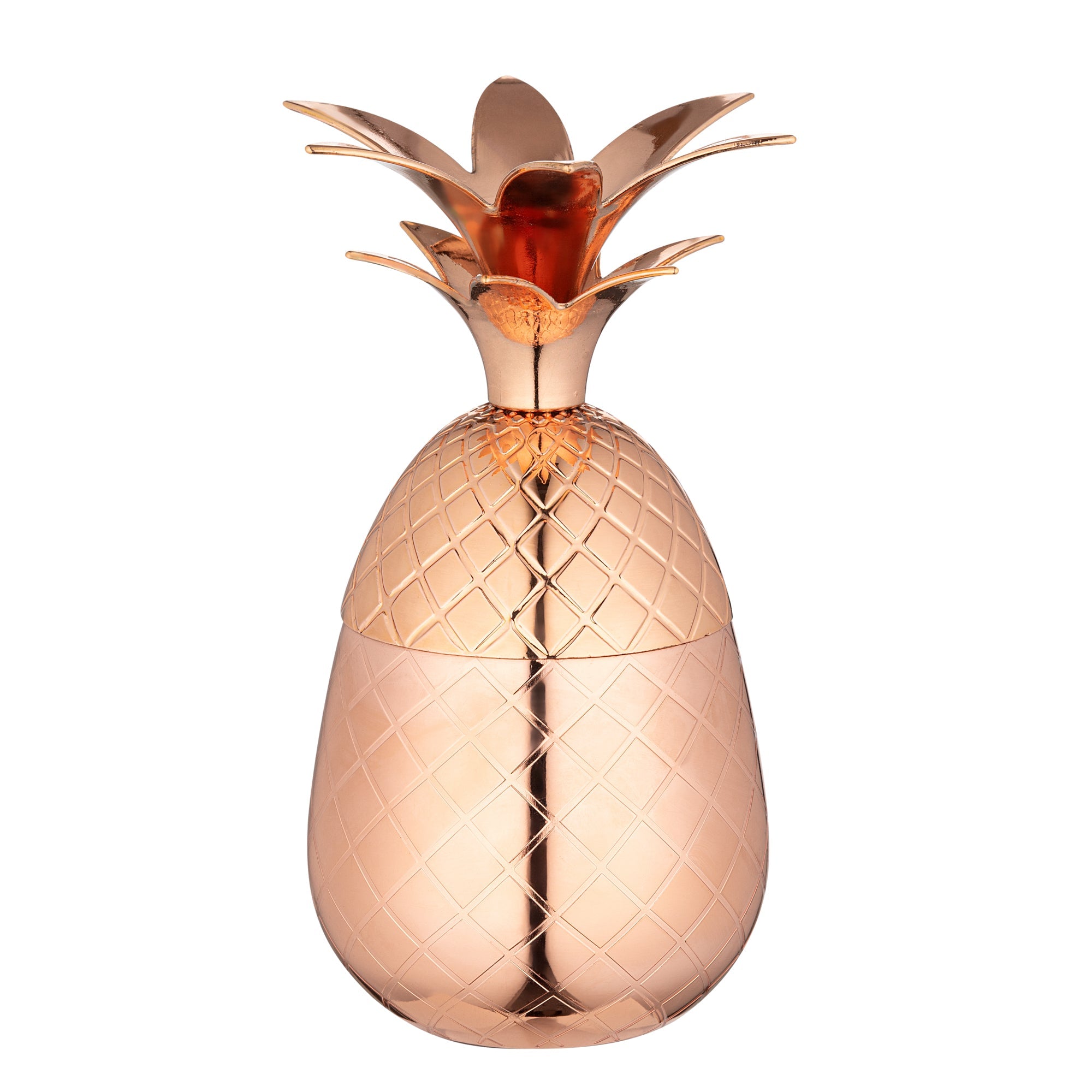 Bar Lux 2 oz Copper-Plated Stainless Steel Pineapple Tumbler - 2 1/2" x 2 1/2" x 4" - 1 count box