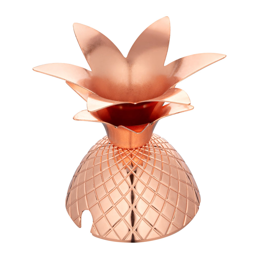 Bar Lux 16 oz Copper-Plated Stainless Steel Pineapple Tumbler - 3 1/2" x 3 1/2" x 7 1/2" - 1 count box