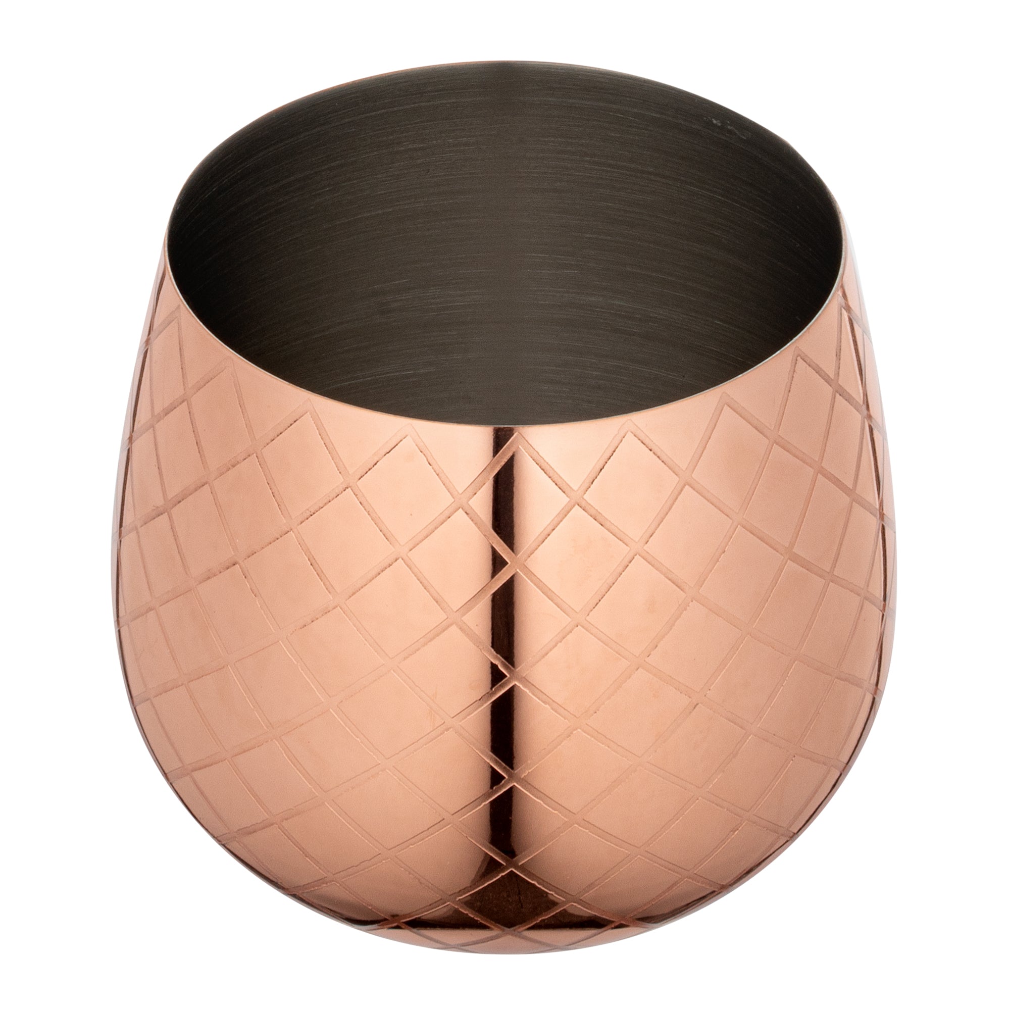 Bar Lux 24 oz Copper-Plated Stainless Steel Pineapple Tumbler - 4 1/4" x 4 1/4" x 9 1/4" - 1 count box