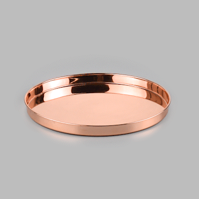 Bar Lux Copper-Plated Stainless Steel Serving Tray - 12 1/2" x 12 1/2" x 1" - 1 count box