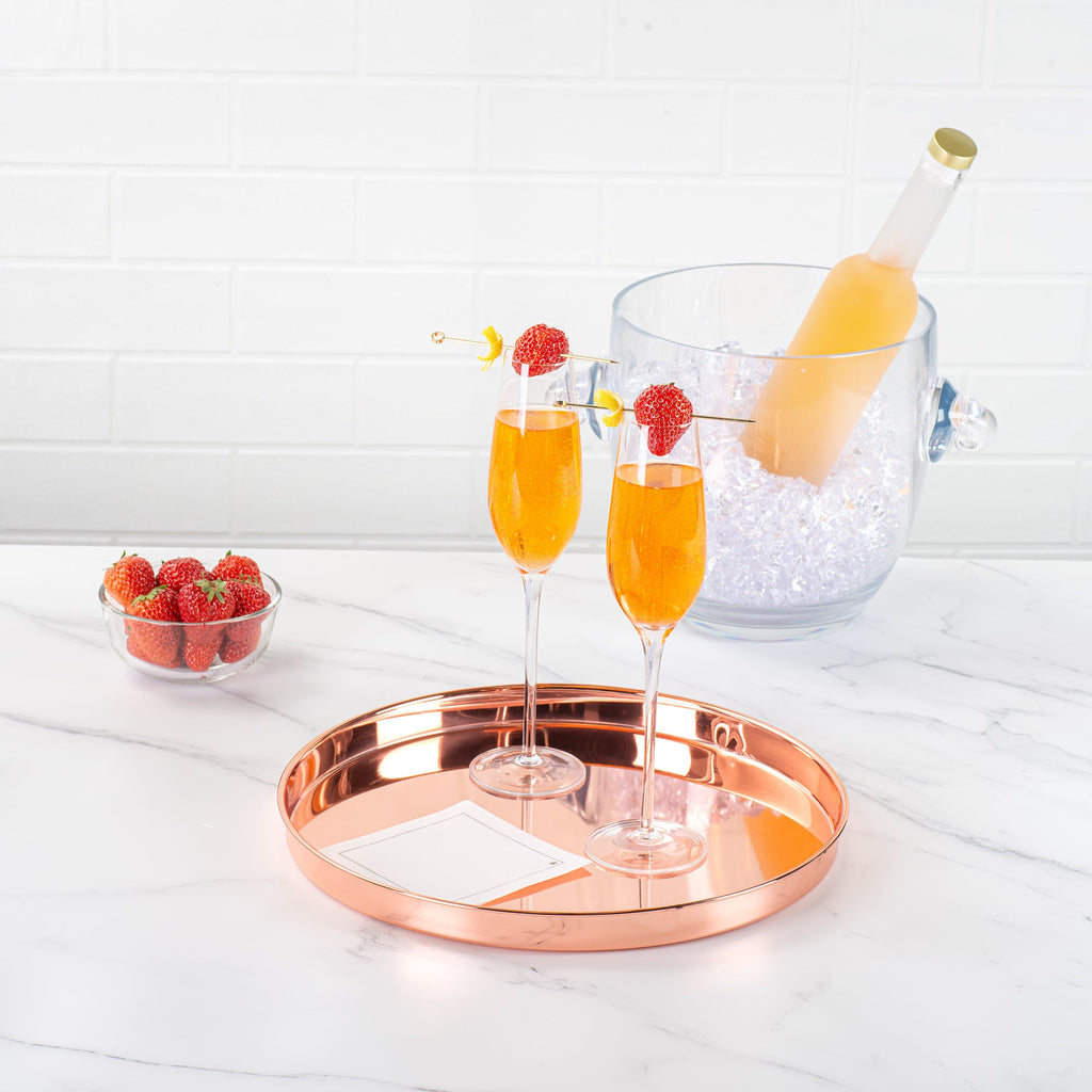Bar Lux Copper-Plated Stainless Steel Serving Tray - 12 1/2" x 12 1/2" x 1" - 1 count box