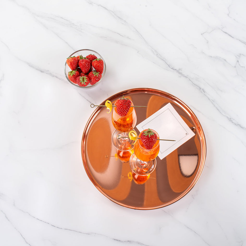 Bar Lux Copper-Plated Stainless Steel Serving Tray - 12 1/2" x 12 1/2" x 1" - 1 count box
