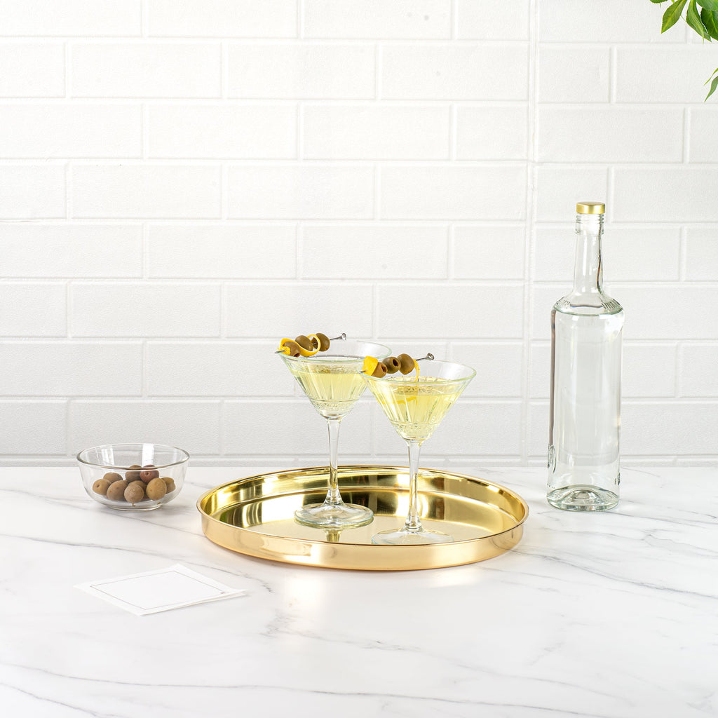Bar Lux Gold-Plated Stainless Steel Serving Tray - 12 1/2" x 12 1/2" x 1" - 1 count box