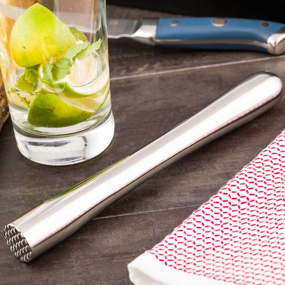 Bar Lux Stainless Steel Muddler - 8 1/4" x 3/4" x 3/4" - 1 count box