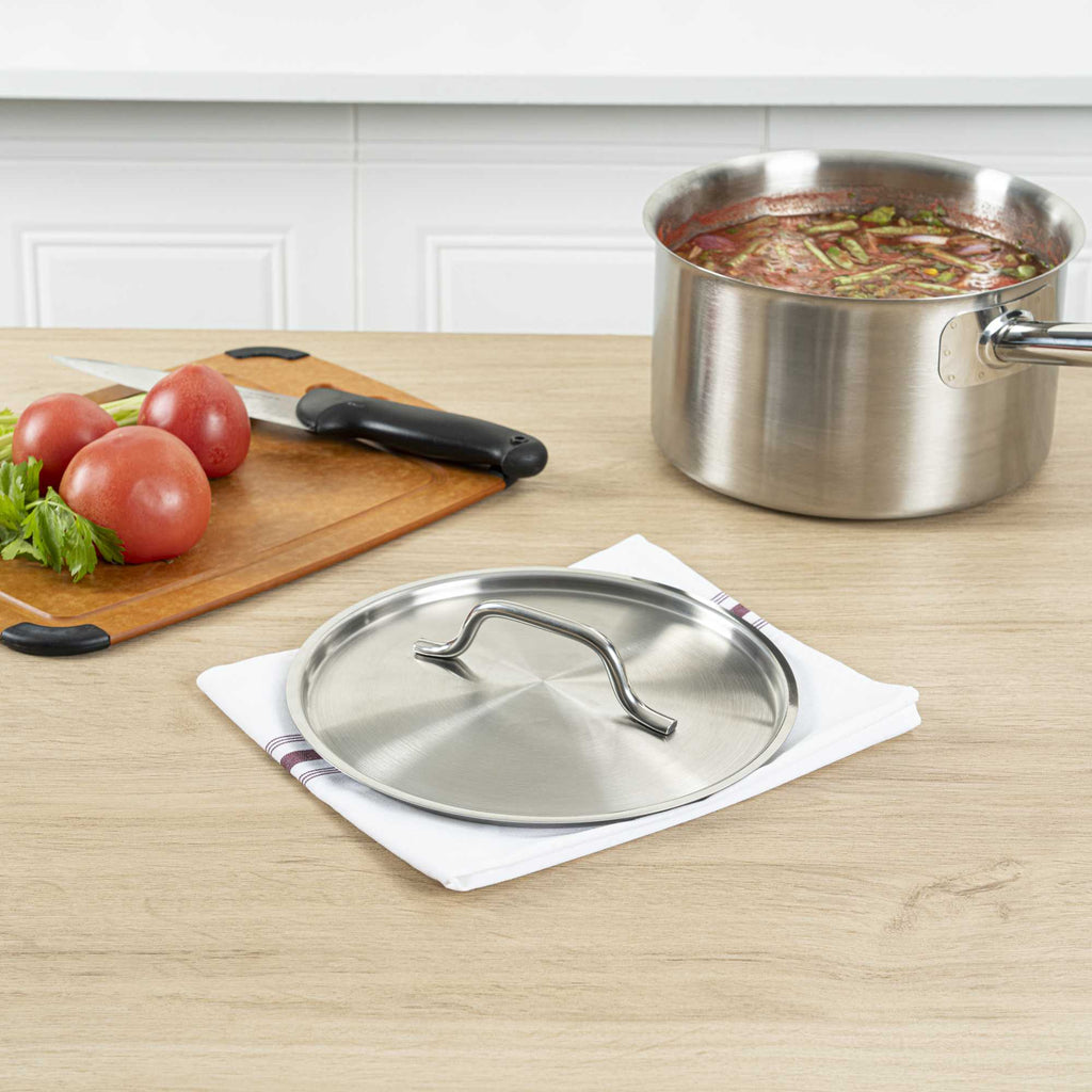 Met Lux Stainless Steel Sauce Pan Lid - Fits 6 qt - 1 count box