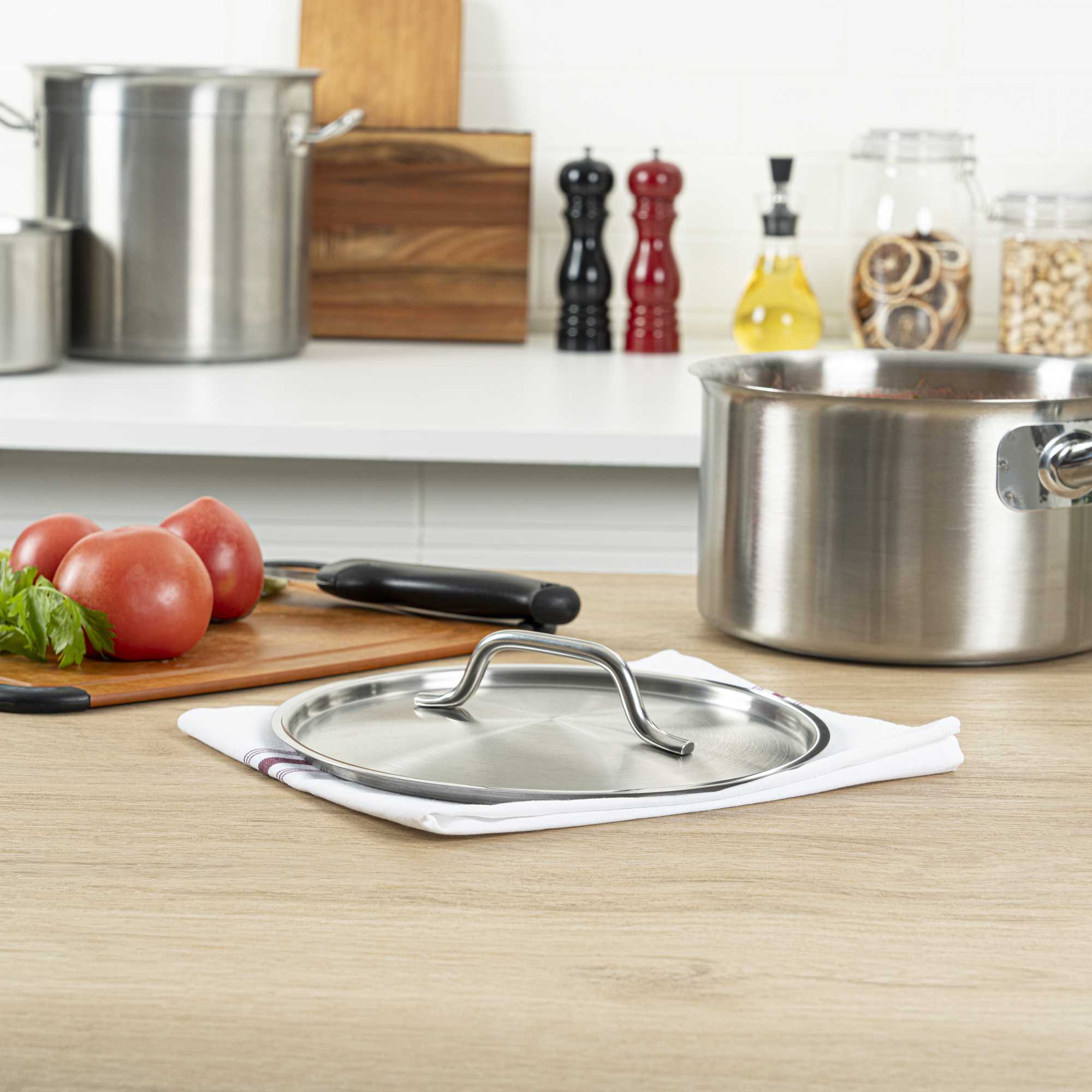 Met Lux Stainless Steel Sauce Pan Lid - Fits 6 qt - 1 count box