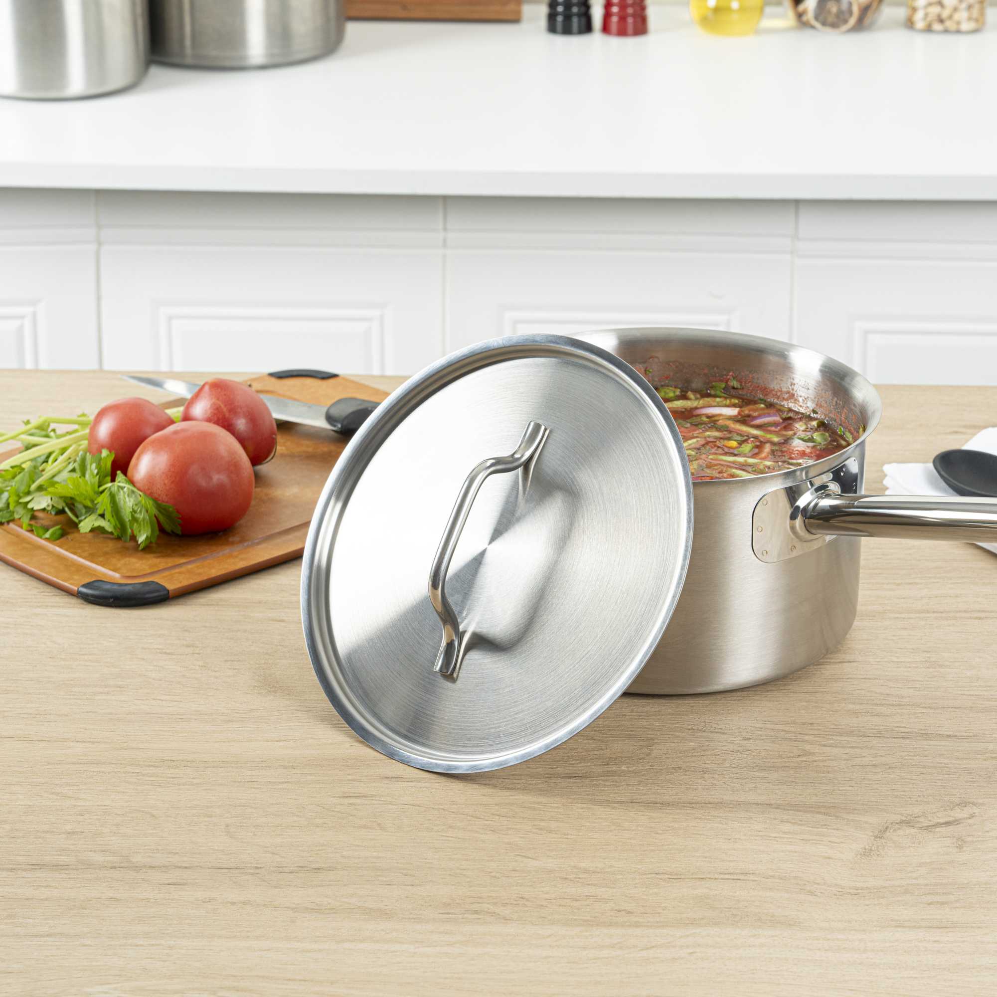 Met Lux Stainless Steel Sauce Pan Lid - Fits 6 qt - 1 count box
