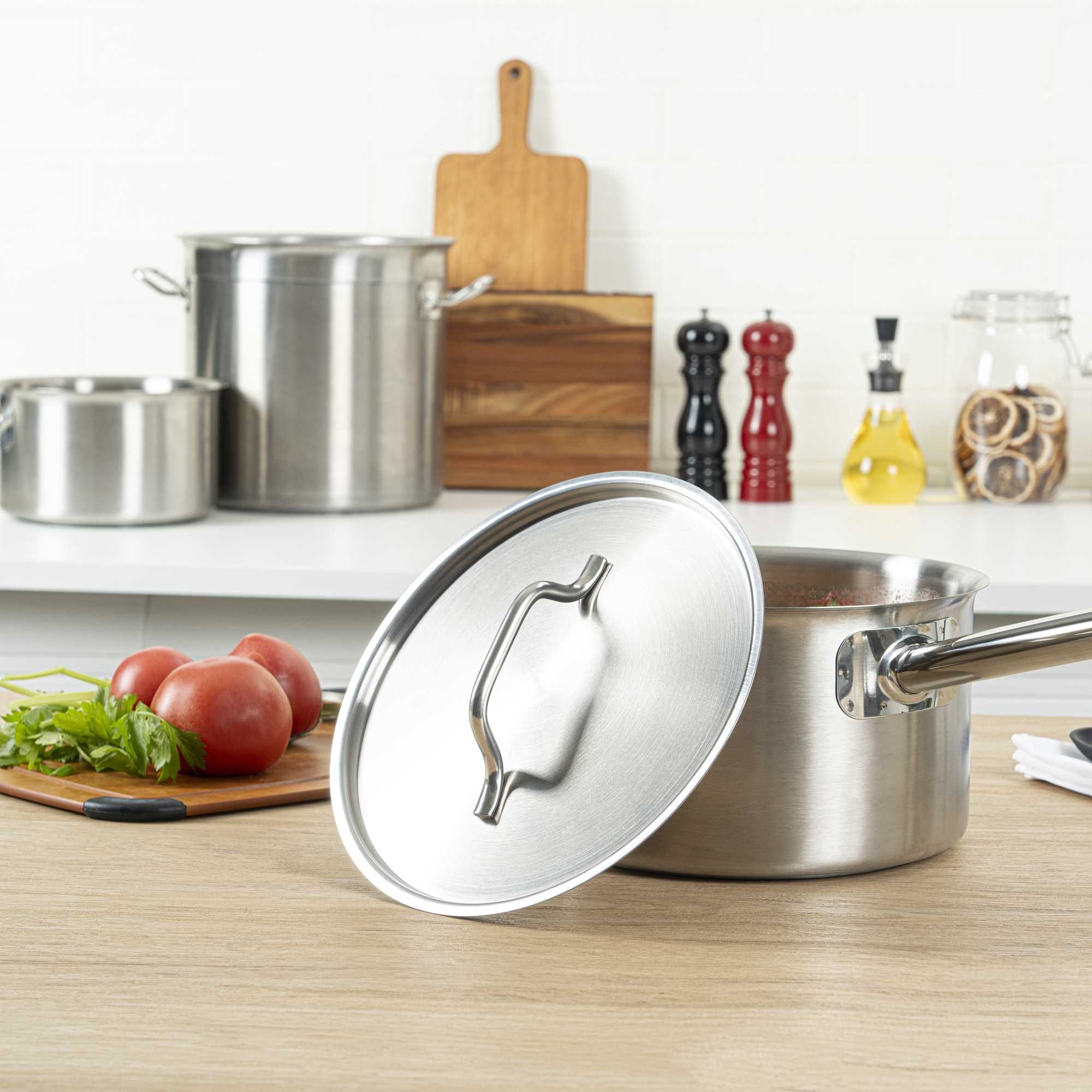 Met Lux Stainless Steel Sauce Pan Lid - Fits 6 qt - 1 count box