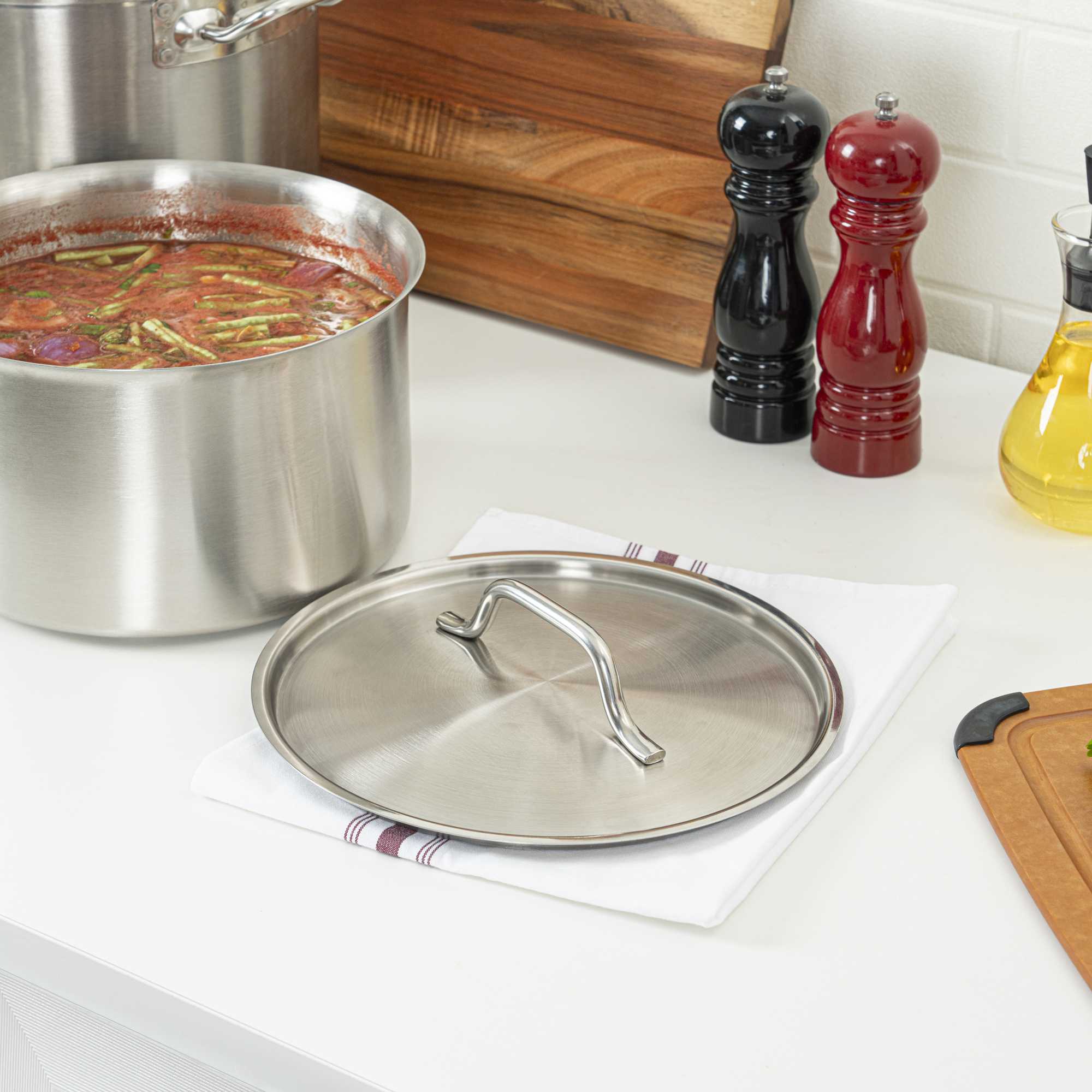 Met Lux Stainless Steel Sauce Pan Lid - Fits 6 qt - 1 count box