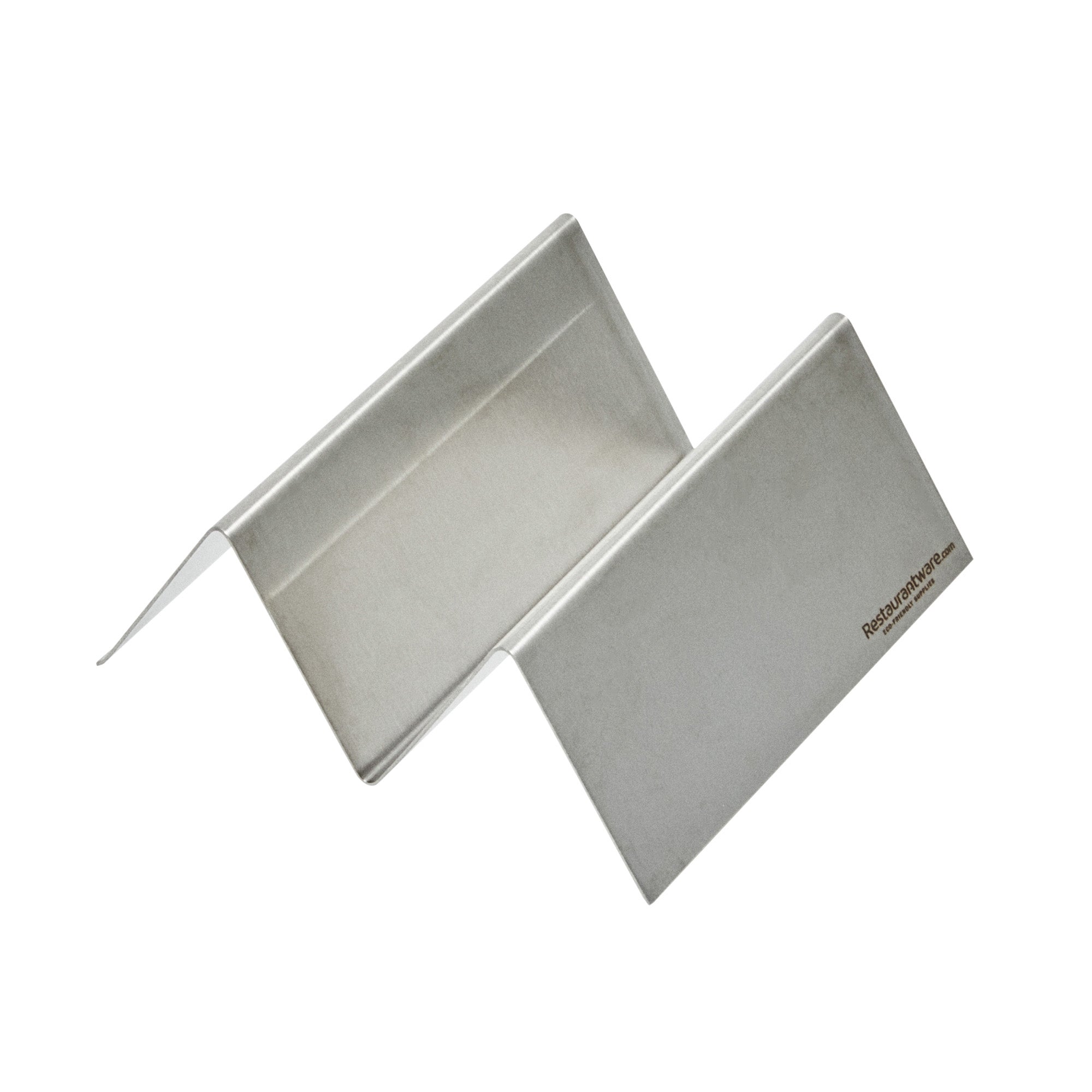 Met Lux Stainless Steel Single Taco Holder - with 1 or 2 Compartments - 4 1/4" x 4" x 1 1/2" - 1 count box