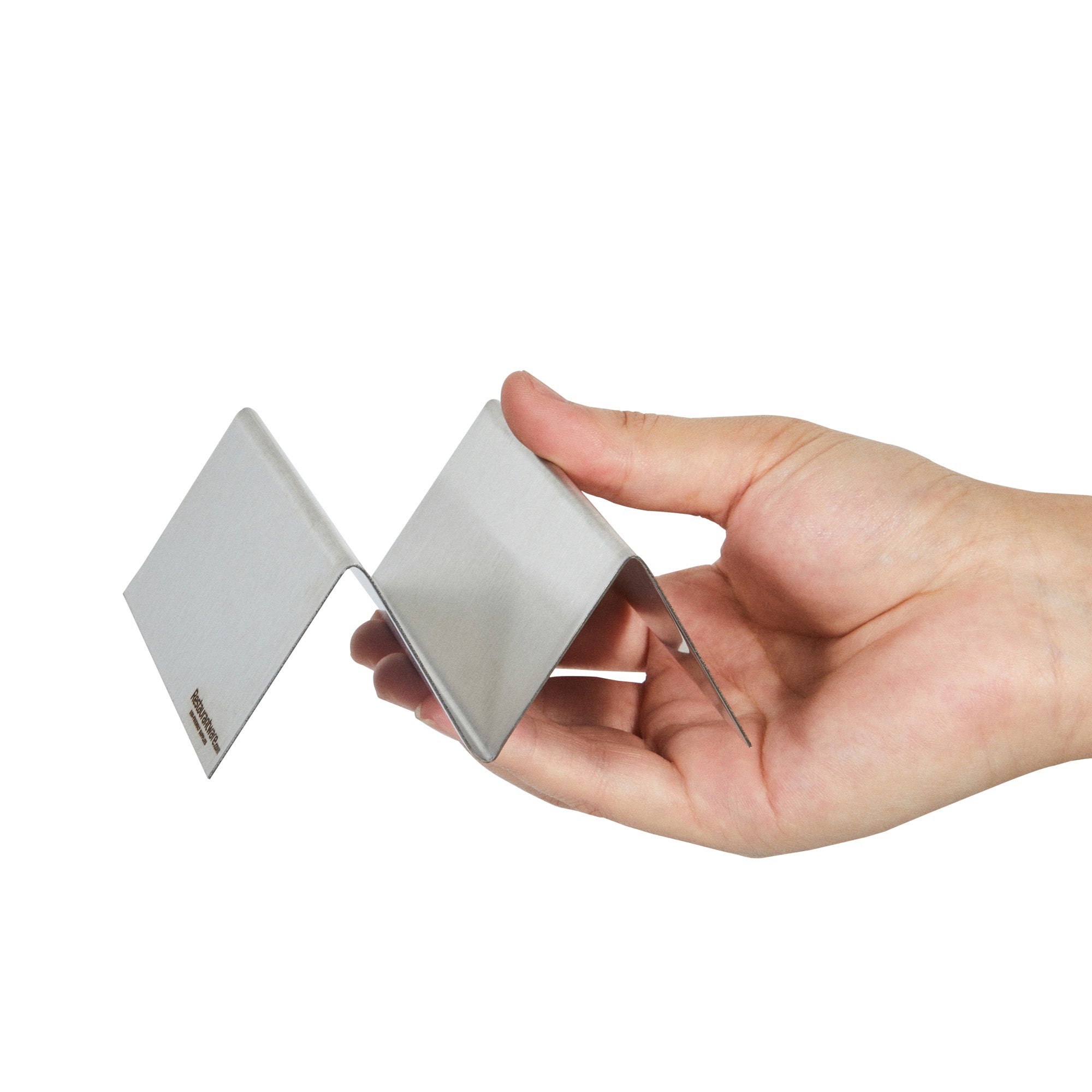 Met Lux Stainless Steel Single Taco Holder - with 1 or 2 Compartments - 4 1/4" x 4" x 1 1/2" - 1 count box