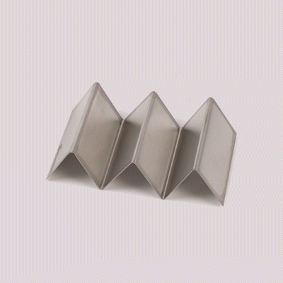 Met Lux Stainless Steel Double Taco Holder - with 2 or 3 Compartments - 6 1/2" x 4" x 1 1/2" - 1 count box