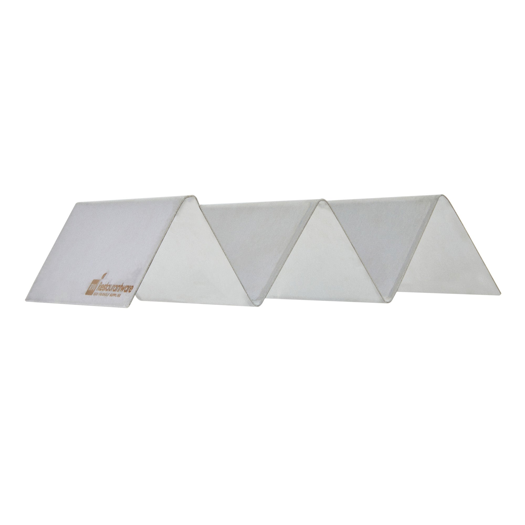 Met Lux Stainless Steel Double Taco Holder - with 2 or 3 Compartments - 6 1/2" x 4" x 1 1/2" - 1 count box