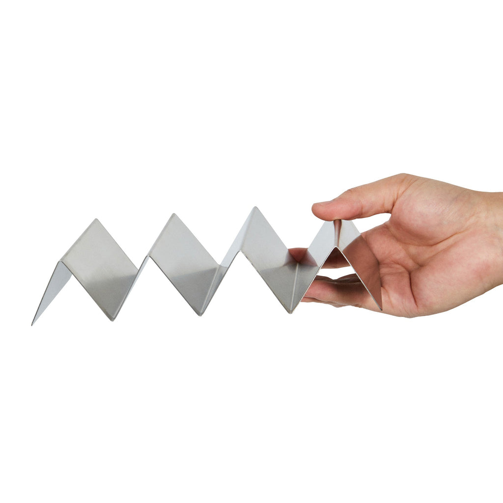 Met Lux Stainless Steel Triple Taco Holder - with 3 or 4 Compartments - 8 1/2" x 4" x 1 1/2" - 1 count box