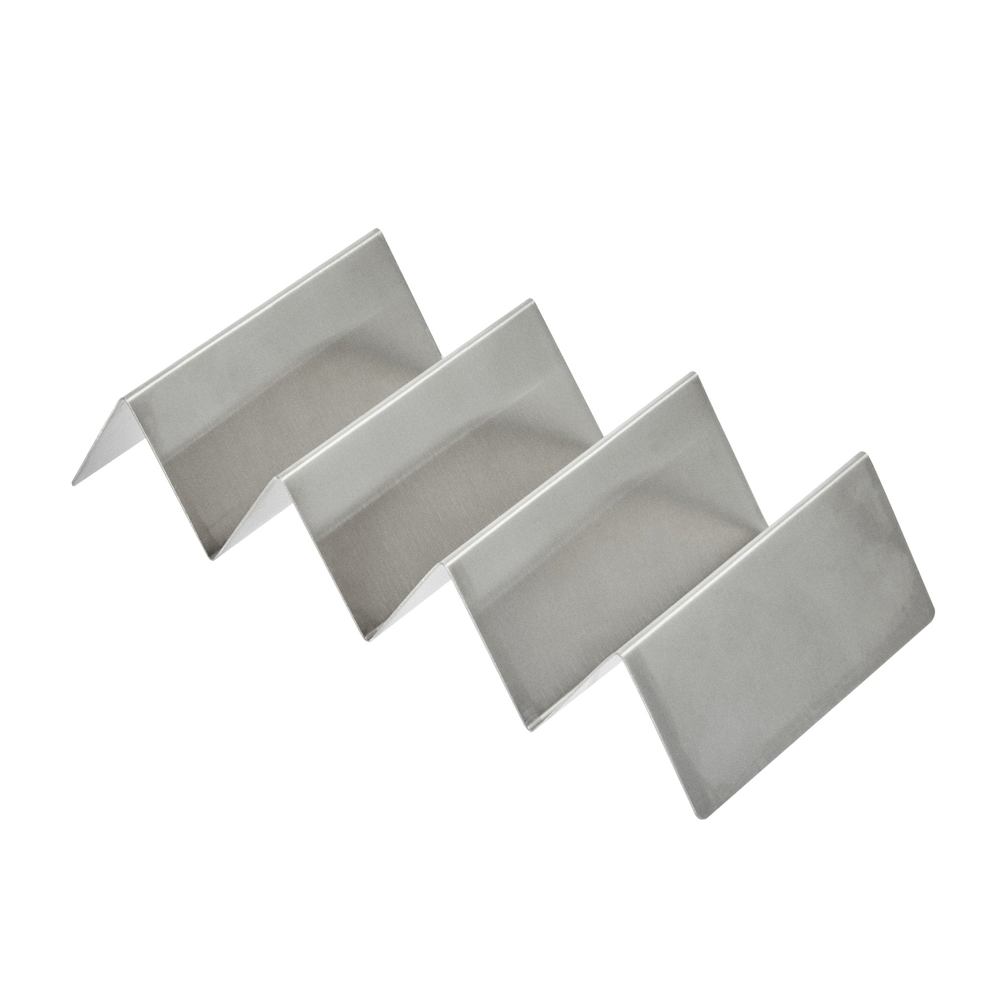 Met Lux Stainless Steel Triple Taco Holder - with 3 or 4 Compartments - 8 1/2" x 4" x 1 1/2" - 1 count box