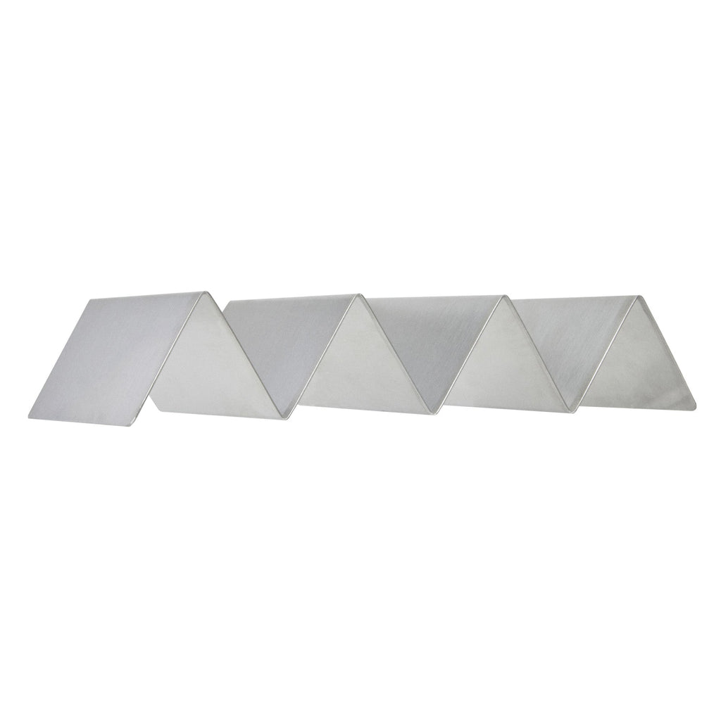Met Lux Stainless Steel Triple Taco Holder - with 3 or 4 Compartments - 8 1/2" x 4" x 1 1/2" - 1 count box