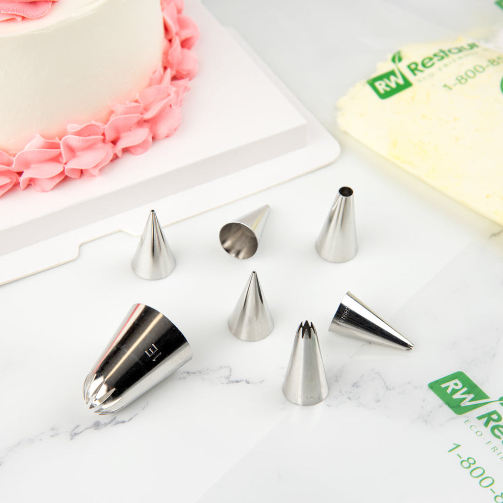 Pastry Tek Stainless Steel #1 Round Piping Tip - 3/4" x 3/4" x 1 1/4" - 1 count box