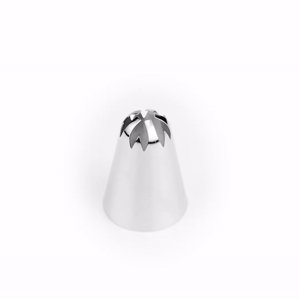 Pastry Tek Stainless Steel #1F Drop Flower Piping Tip - 1" x 1" x 1 1/2" - 1 count box