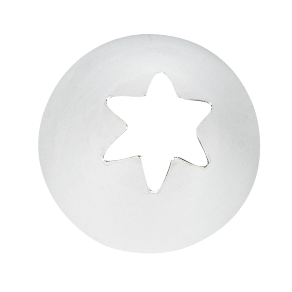 Pastry Tek Stainless Steel #1M Open Star Piping Tip - 1" x 1" x 1 3/4" - 1 count box