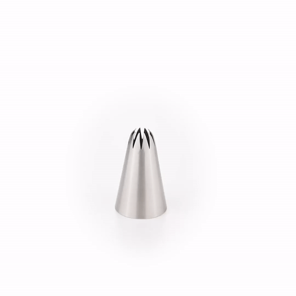 Pastry Tek Stainless Steel #2C Drop Flower Piping Tip - 1" x 1" x 1 1/2" - 1 count box