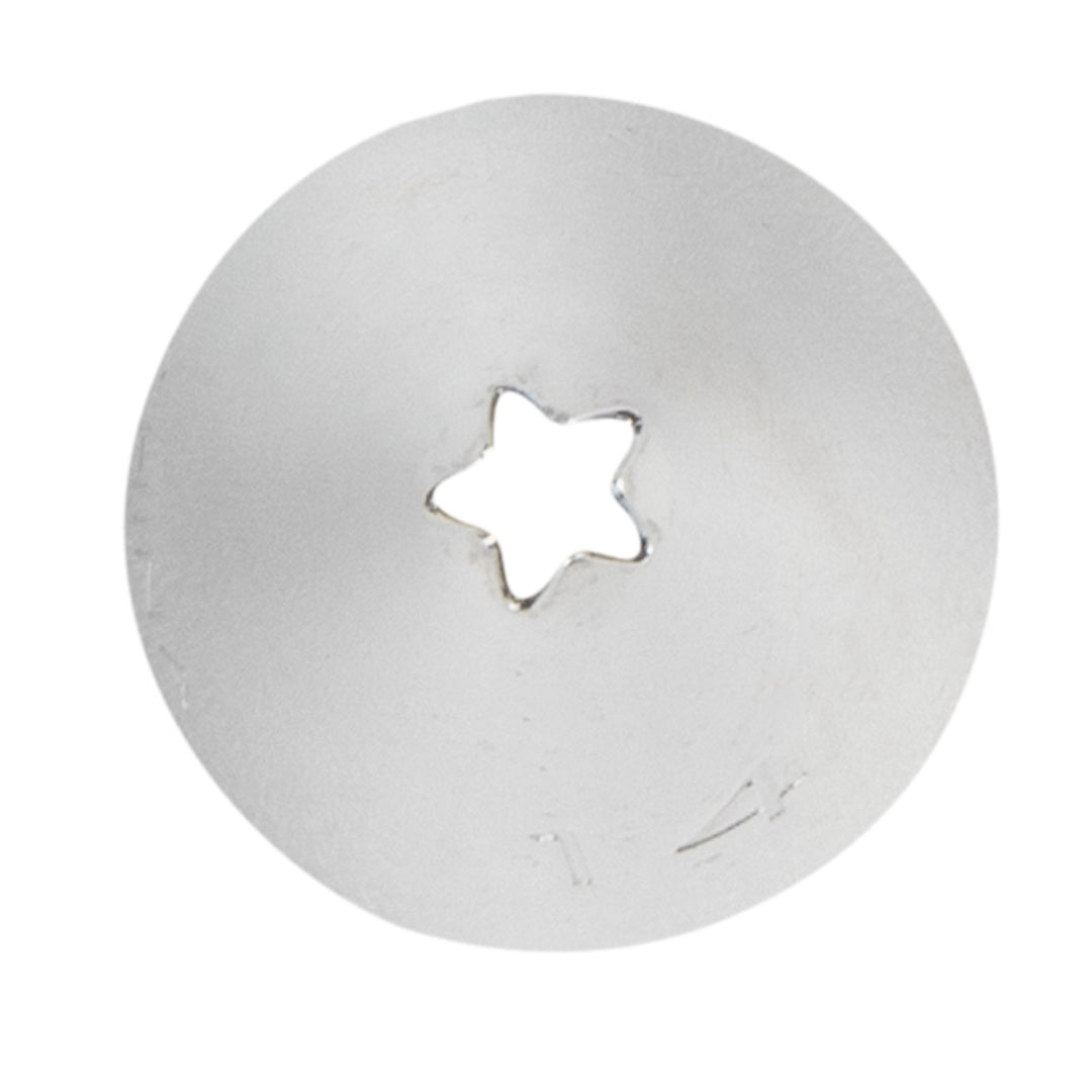 Pastry Tek Stainless Steel #14 Open Star Piping Tip - 3/4" x 3/4" x 1 1/4" - 1 count box