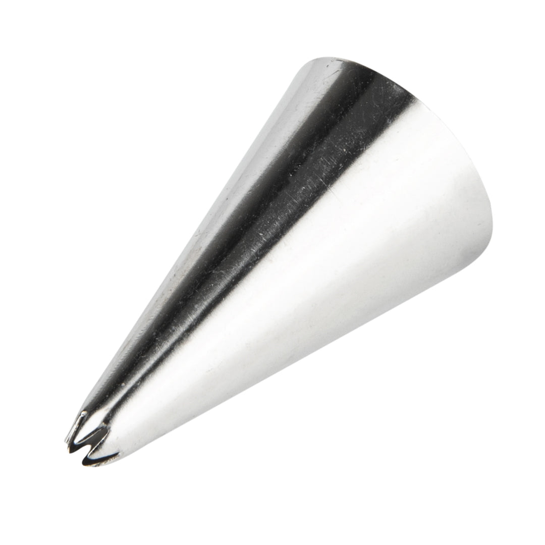 Pastry Tek Stainless Steel #16 Open Star Piping Tip - 3/4" x 3/4" x 1 1/4" - 1 count box
