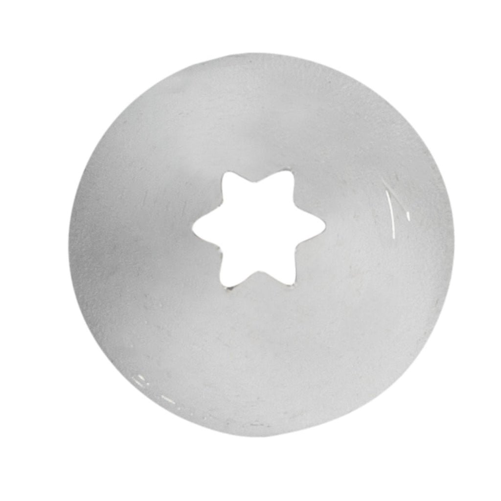 Pastry Tek Stainless Steel #17 Open Star Piping Tip - 3/4" x 3/4" x 1 1/4" - 1 count box
