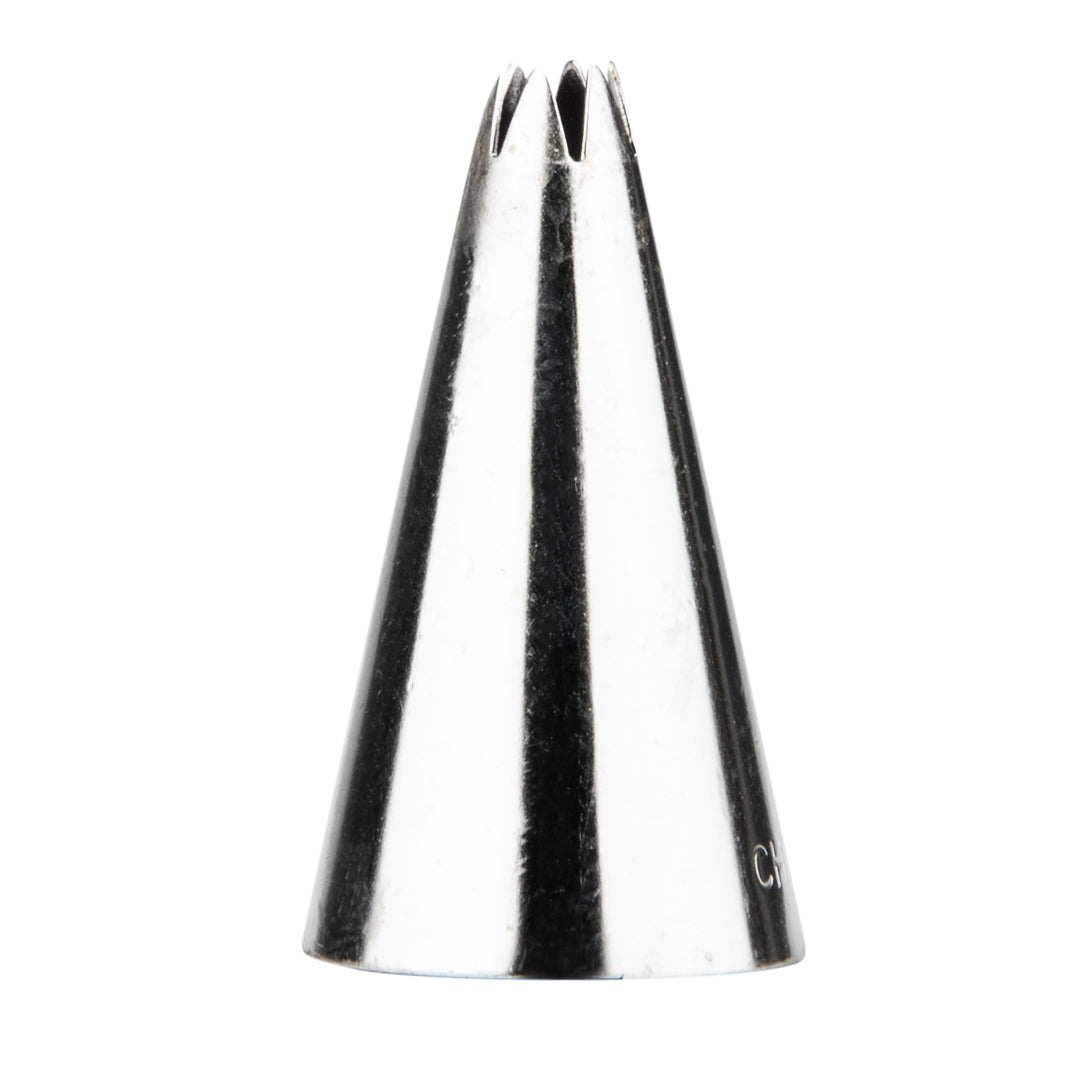 Pastry Tek Stainless Steel #17 Open Star Piping Tip - 3/4" x 3/4" x 1 1/4" - 1 count box