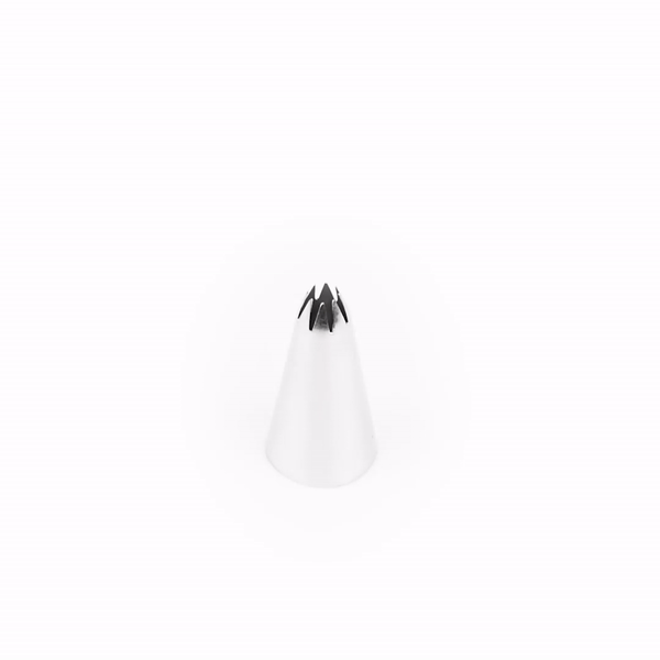 Pastry Tek Stainless Steel #20 Open Star Piping Tip - 3/4" x 3/4" x 1 1/4" - 1 count box