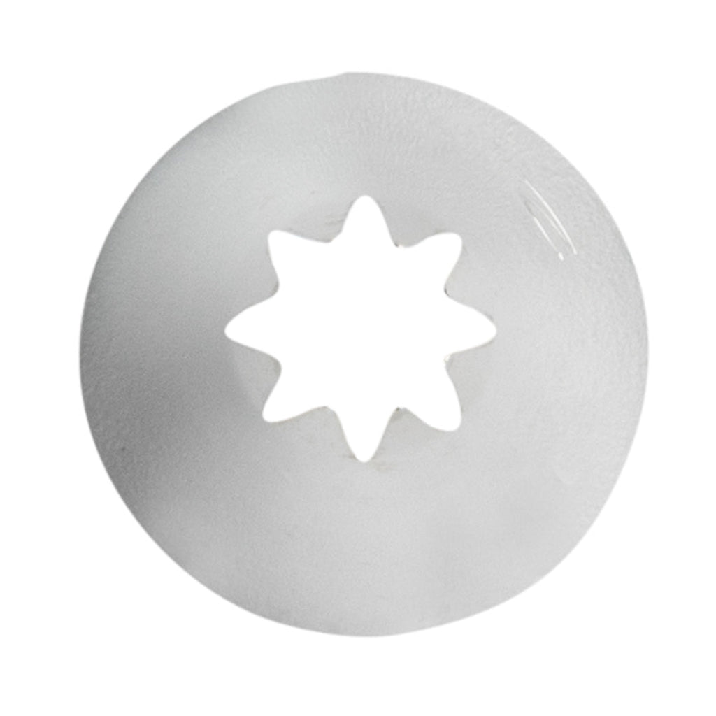 Pastry Tek Stainless Steel #21 Open Star Piping Tip - 3/4" x 3/4" x 1 1/4" - 1 count box