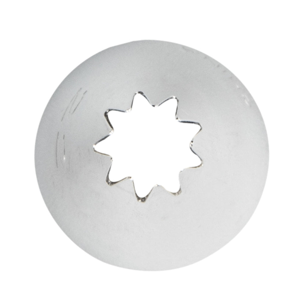 Pastry Tek Stainless Steel #22 Open Star Piping Tip - 3/4" x 3/4" x 1 1/4" - 1 count box