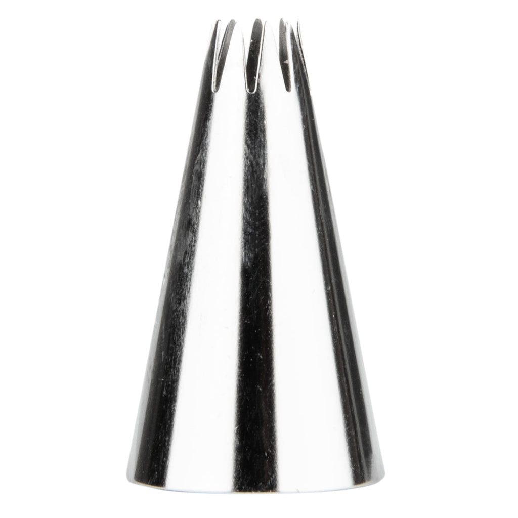 Pastry Tek Stainless Steel #22 Open Star Piping Tip - 3/4" x 3/4" x 1 1/4" - 1 count box