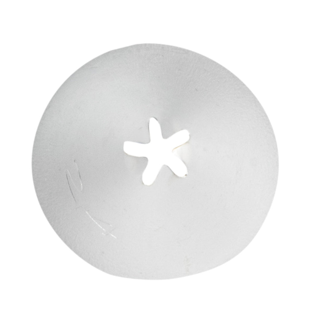 Pastry Tek Stainless Steel #24 Closed Star Piping Tip - 3/4" x 3/4" x 1" - 1 count box