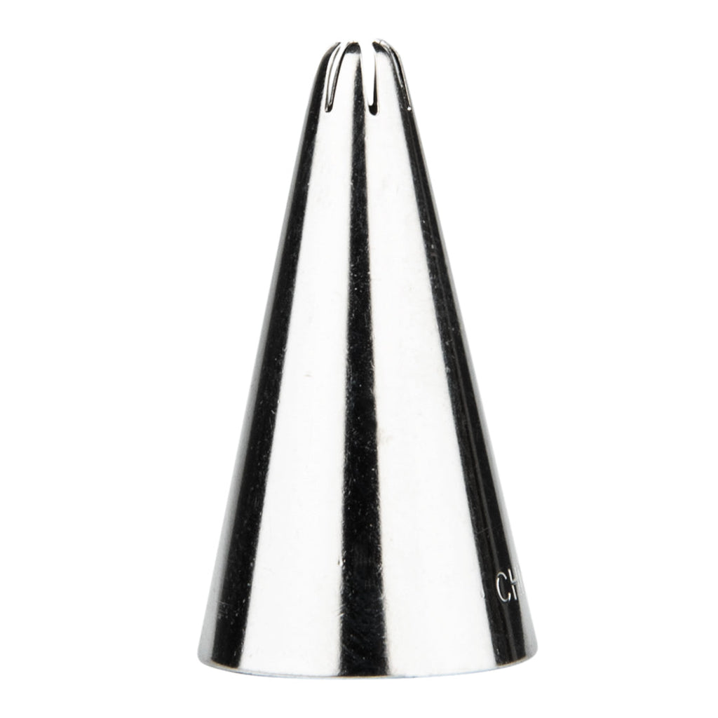 Pastry Tek Stainless Steel #27 Closed Star Piping Tip - 3/4" x 3/4" x 1 1/4" - 1 count box