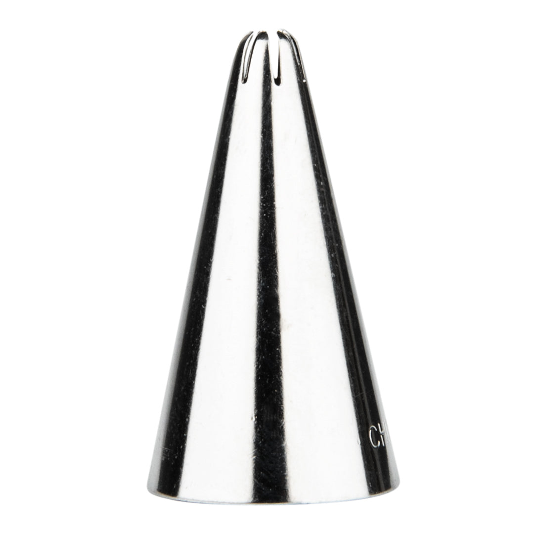 Pastry Tek Stainless Steel #27 Closed Star Piping Tip - 3/4" x 3/4" x 1 1/4" - 1 count box