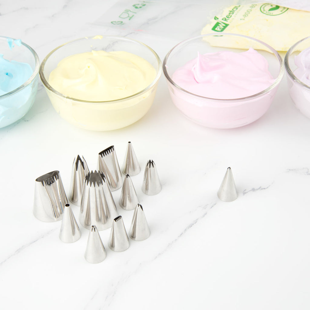 Pastry Tek Stainless Steel #65 Leaf Piping Tip - 3/4" x 3/4" x 1 1/4" - 1 count box