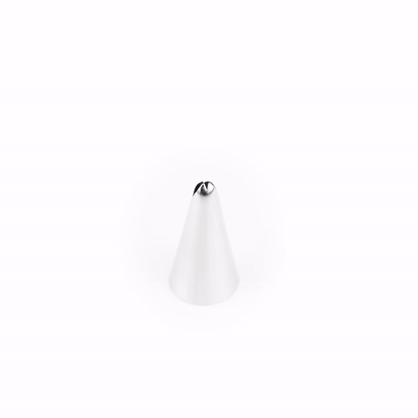 Pastry Tek Stainless Steel #66 Leaf Piping Tip - 3/4" x 3/4" x 1 1/4" - 1 count box
