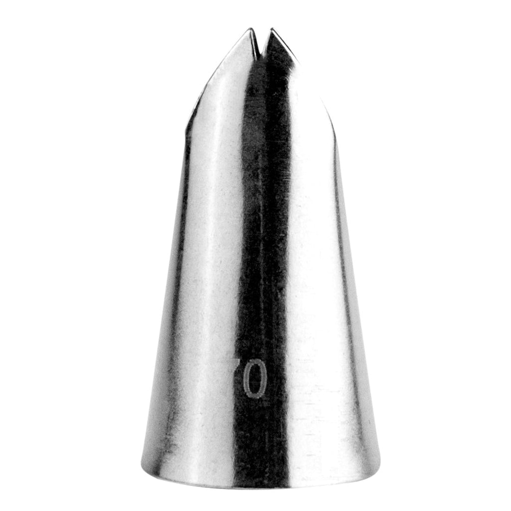 Pastry Tek Stainless Steel #70 Leaf Piping Tip - 3/4" x 3/4" x 1 1/4" - 1 count box